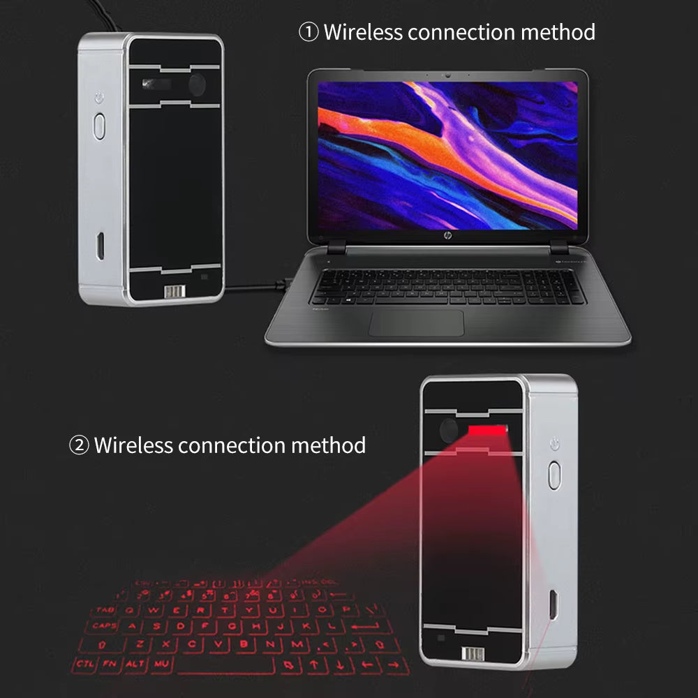 Portable Bluetooth Virtual Laser Keyboard Wireless Projection Mini Touch Keyboard for Computer Mobile Phone with Mouse Function