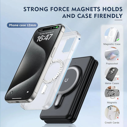 Magnetic Wireless Charger for Iphone:  Foldable 3 in 1 Fast Charging for Apple Devices for Iphone 15/14/13/12 Series, Charging Pad for Apple Watch Series & Airpods 3 2 Pro