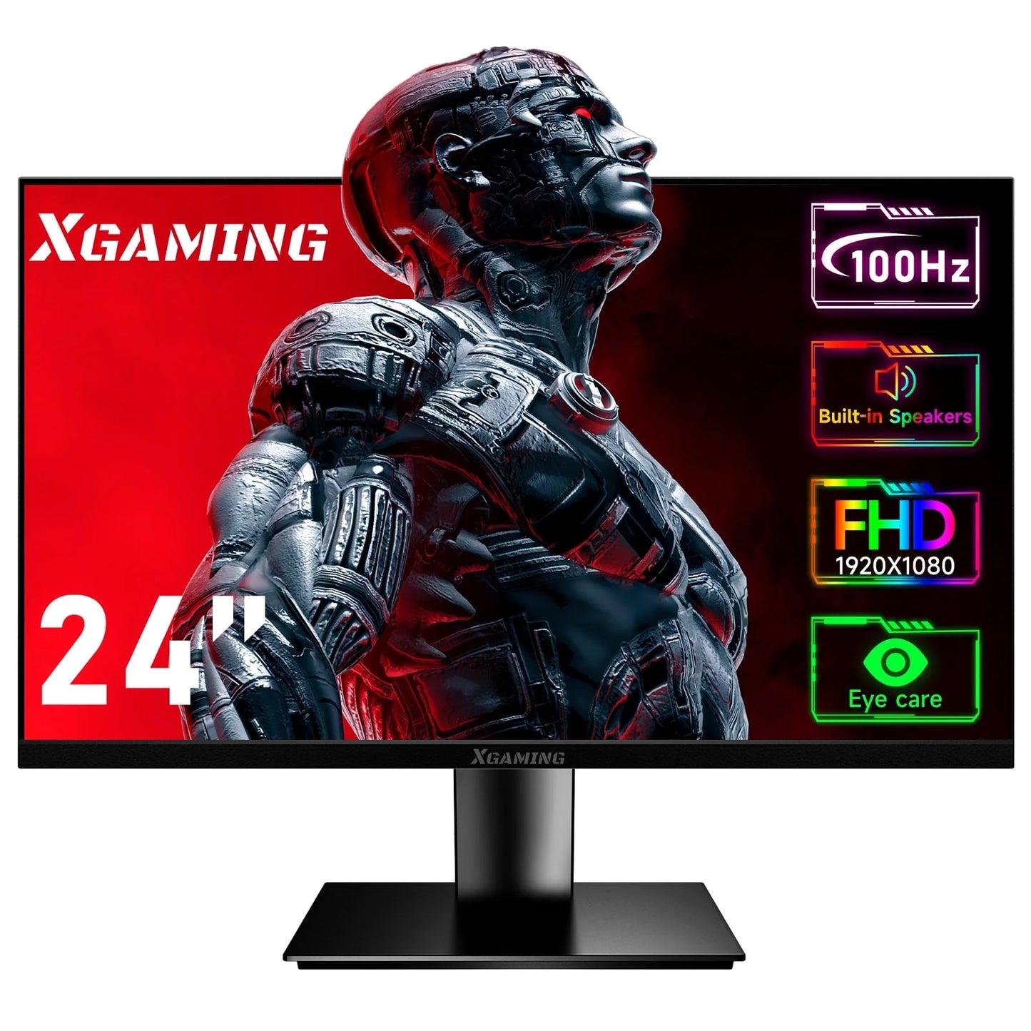 Ultra-Thin 24Inch 100Hz Gaming Monitor, FHD 1080P LED Monitor, 1920*1080P Monitor for Home Office, IPS HDR Computer Monitor HDMI Display with Low Blue Light, Free Sync, VESA Compatible