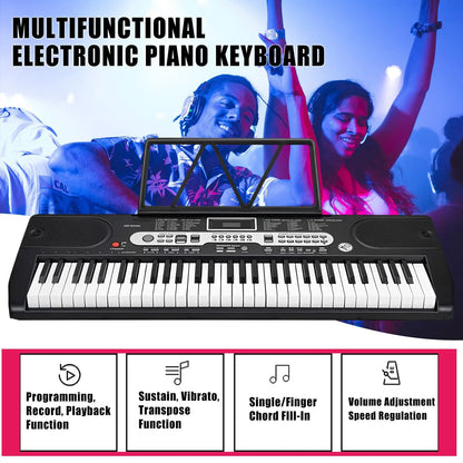 61 Key Electric Keyboard Piano with Lighted Keys Portable Piano Kit